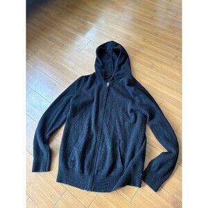 Quince Black Mongolian Cashmere Full-Zip Hoodie Women's Medium